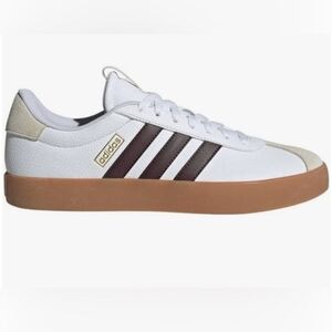 Adidas VL Court 3.0 Sneakers Mens Size 9. White Brown Taupe